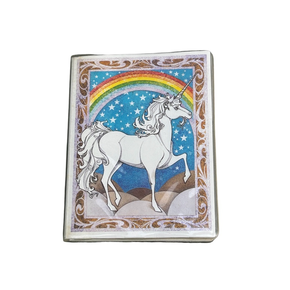 1980 Rainbow Unicorn Pocket Address Book - New Old Stock